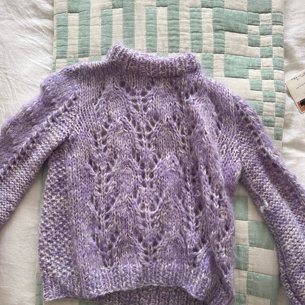ganni purple knit